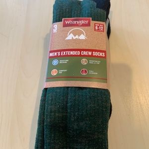 Wrangler men’s extended crew socks 3pk size 6-12